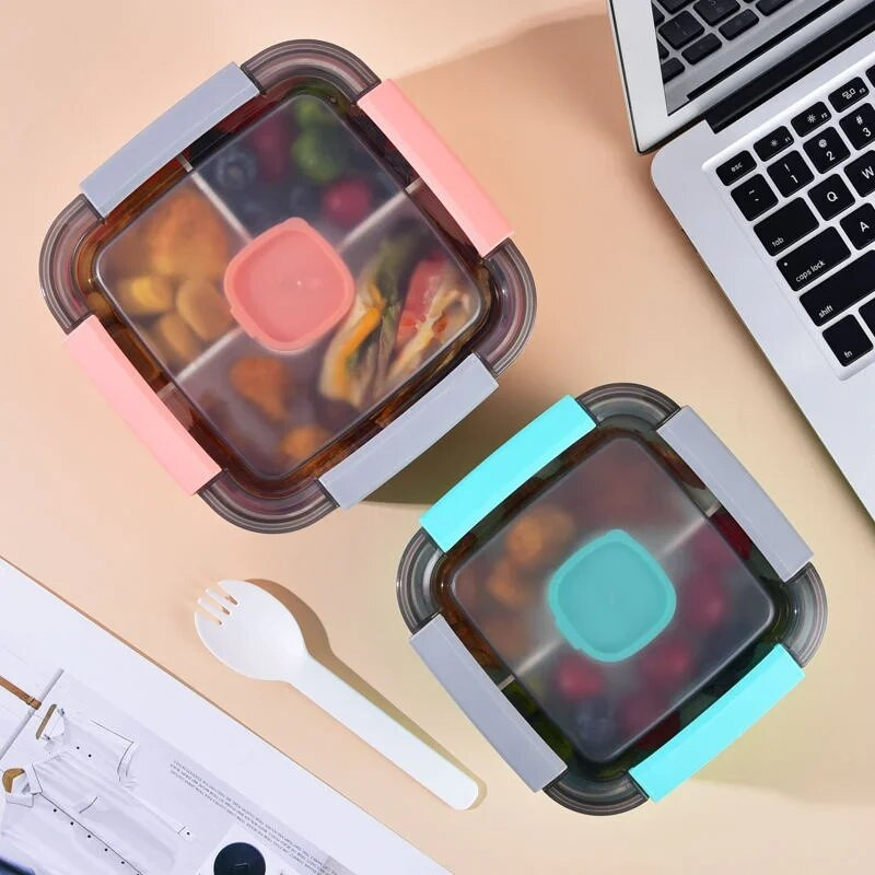 1100 ml 1500 ml pārnēsājams pusdienu kārbas trauks 2 slāņu režģa salātu bļoda Bento kastes salātu bļodas pusdienu kastes pusdienu trauks pārtikai