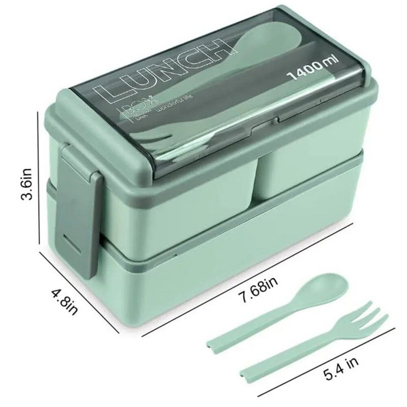 Bento lõunakarbi virnastatav 49 OZ Bento kast täiskasvanutele Ki lõunasöögikonteinerite lekkekindel täiskasvanutele mõeldud Bento kast eemaldatavate lahtritega