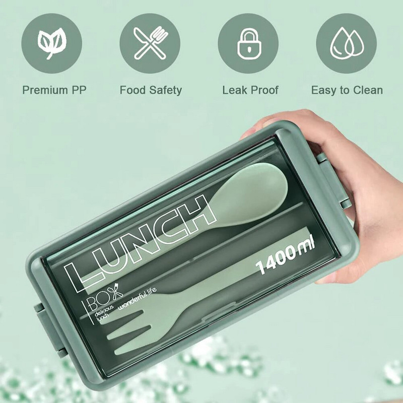 Bento lõunakarbi virnastatav 49 OZ Bento kast täiskasvanutele Ki lõunasöögikonteinerite lekkekindel täiskasvanutele mõeldud Bento kast eemaldatavate lahtritega