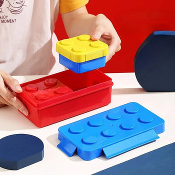 DIY Building Block Lunch Box Modular Building Blocks for Children Μαθητικό δομικό στοιχείο Bento Αποθήκευση τροφίμων Δοχείο σερβίτσιο