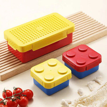 DIY Building Block Lunch Box Modular Building Blocks for Children Μαθητικό δομικό στοιχείο Bento Αποθήκευση τροφίμων Δοχείο σερβίτσιο