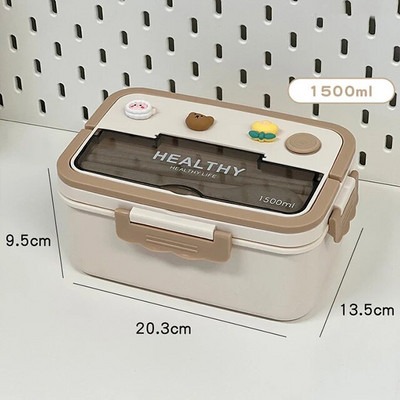 Vienkārša, jauka pārnēsājama pusdienu kaste ar nodalījumu meitenēm skolas bērniem plastmasas piknikam Bento Box mikroviļņu krāsnī pārtikas uzglabāšanas konteineri