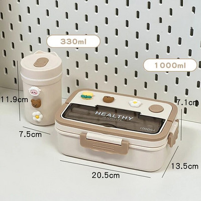 Vienkārša, jauka pārnēsājama pusdienu kaste ar nodalījumu meitenēm skolas bērniem plastmasas piknikam Bento Box mikroviļņu krāsnī pārtikas uzglabāšanas konteineri