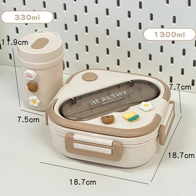 Vienkārša, jauka pārnēsājama pusdienu kaste ar nodalījumu meitenēm skolas bērniem plastmasas piknikam Bento Box mikroviļņu krāsnī pārtikas uzglabāšanas konteineri