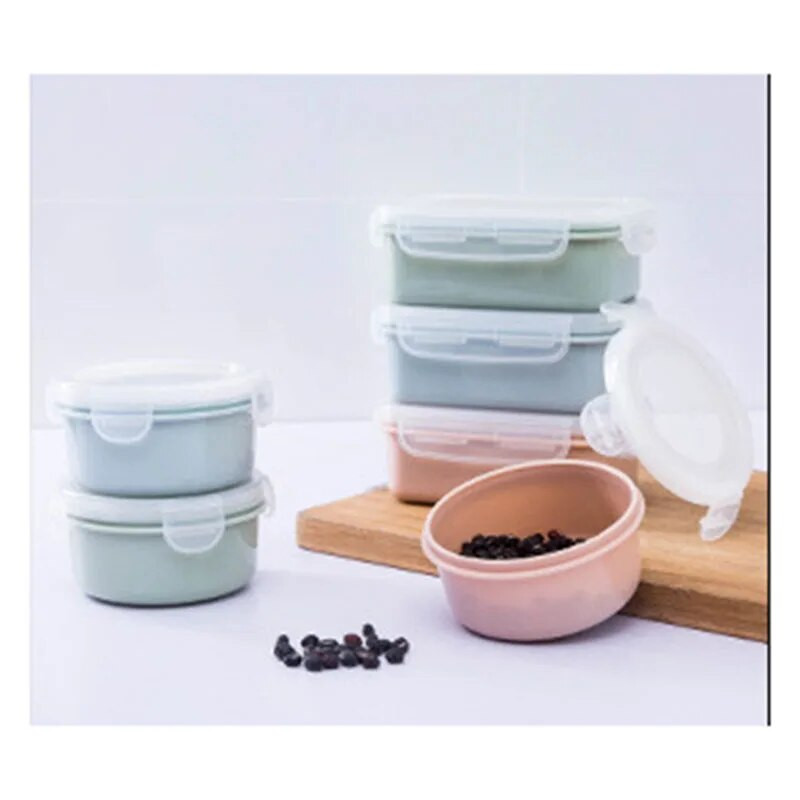 Plastmasas pusdienu kastīte Bento Box Dārzeņi Augļu salāti Svaigu glabāšanas bļoda ar vāku, Necaurlaidīga kempinga piknika pārtikas uzglabāšanas kaste