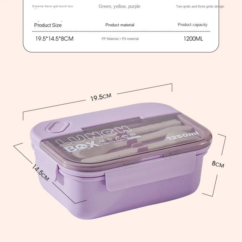 Jaapani stiilis plastikust mikrolaineahju lõunakarp suletud täiskasvanud üliõpilaste kontoritöötajad lauanõudega lõunakarp minimalistlik