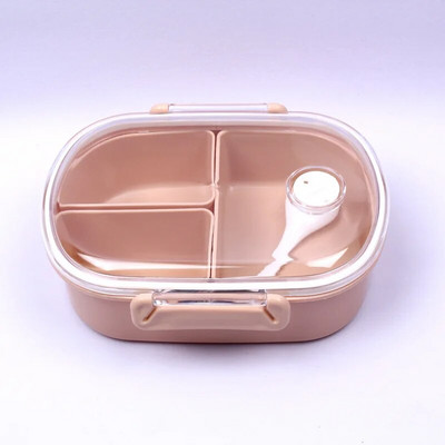 Bērnu pusdienu kaste trīs režģu mikroviļņu krāsns pusdienu kaste karikatūra maza svaiga studentu biroja pusdienu kārba Bento pārtikas uzglabāšanas kaste