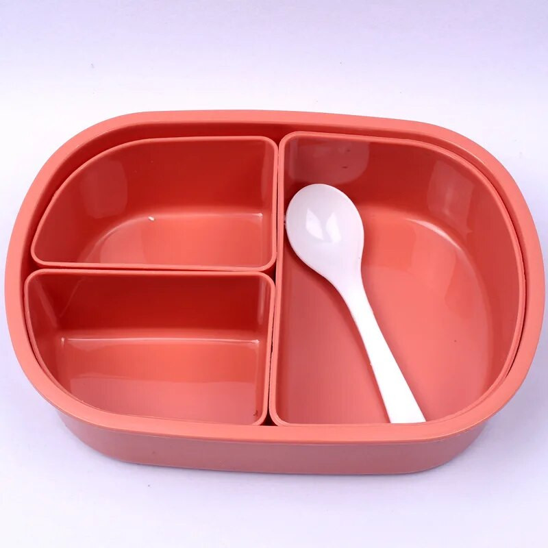 Bērnu pusdienu kaste trīs režģu mikroviļņu krāsns pusdienu kaste karikatūra maza svaiga studentu biroja pusdienu kārba Bento pārtikas uzglabāšanas kaste