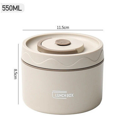 Nerūsējošā tērauda izolēta pusdienu kaste, izolēta spaiņa mājsaimniecības dubultā vāka zupas bļoda Bento kastes pusdienu kaste