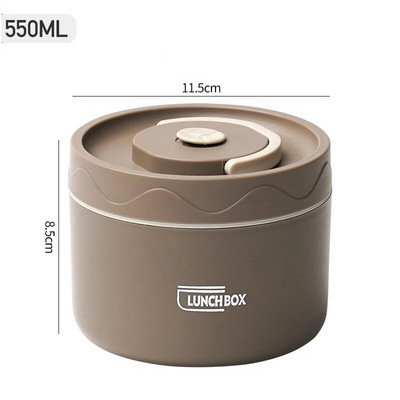 Nerūsējošā tērauda izolēta pusdienu kaste, izolēta spaiņa mājsaimniecības dubultā vāka zupas bļoda Bento kastes pusdienu kaste