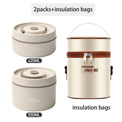 Nerūsējošā tērauda izolēta pusdienu kaste, izolēta spaiņa mājsaimniecības dubultā vāka zupas bļoda Bento kastes pusdienu kaste