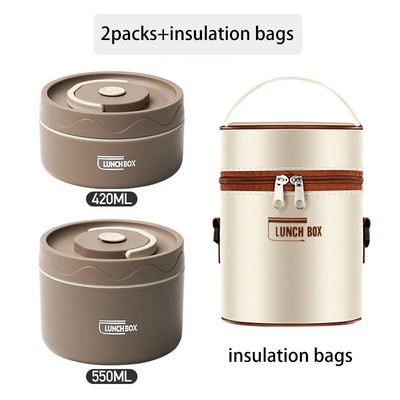 Nerūsējošā tērauda izolēta pusdienu kaste, izolēta spaiņa mājsaimniecības dubultā vāka zupas bļoda Bento kastes pusdienu kaste