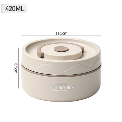 Nerūsējošā tērauda izolēta pusdienu kaste, izolēta spaiņa mājsaimniecības dubultā vāka zupas bļoda Bento kastes pusdienu kaste