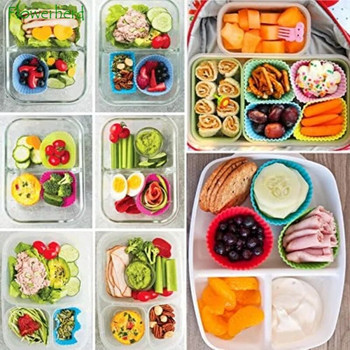 40 τμχ. Διαχωριστικά κουτιού φαγητού από σιλικόνη, εξαρτήματα μεσημεριανού γεύματος σε πακέτο Bento