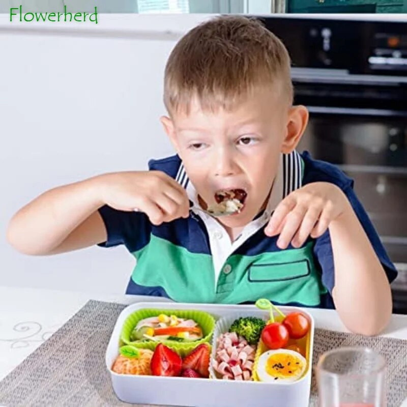 40 gab. Silikona pusdienu kastes sadalītāji, Bento komplekta pusdienu kastes sadalītāji bērnu pusdienu piederumiem