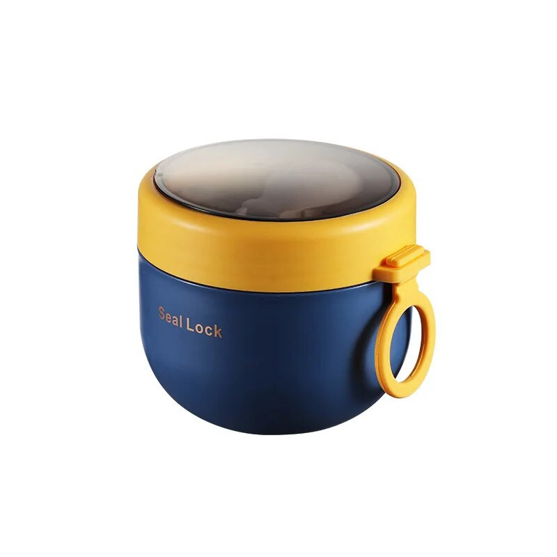 Nerūsējošā tērauda pusdienu kastes dzeramā kauss ar karoti pārtikas termisko burku, izolēta zupas termosa konteineri termosa pusdienu kastes maisiņš