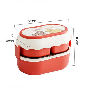 Φορητό κουτί γεύματος Kawaii για κορίτσια Παιδιά σχολείου Πλαστικό κουτί πικνίκ Bento Κουτί μικροκυμάτων Κουτί φαγητού με διαμερίσματα Δοχεία αποθήκευσης