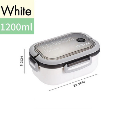 Pārnēsājama pusdienu kastīte ar 2 slāņu režģi bērniem studentu Bento kaste, necaurlaidīga mikroviļņu krāsnī lietojama pusdienu kaste ar dakšas karoti skolas birojam