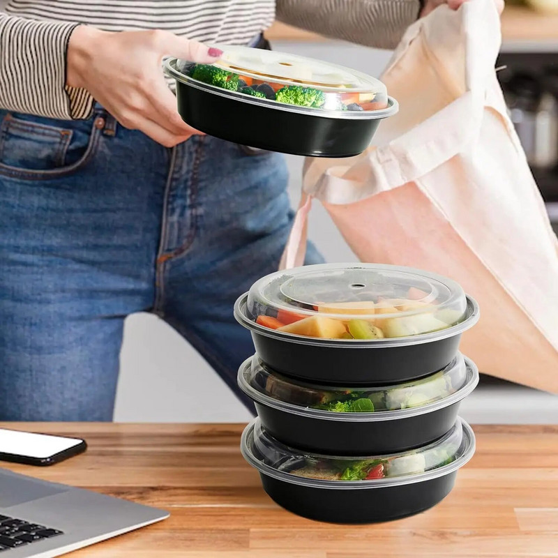 15 tk/komplekt einevalmistuskonteinerid Plastikust kaanega toidukonteinerid õues kaasaskantava Bento lõunasöögikarbi sahtel ümmargune lõunakarp