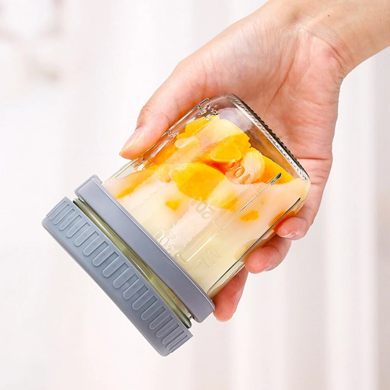 Pārnēsājama brokastu glāze Auzu pārslu graudaugu riekstu jogurta salātu glāze ar vāku, daudzfunkcionālas tvertnes, karstumizturīgas sulas piena glāze