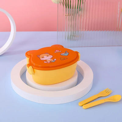 Prijenosni bento za školsku djecu s vilicom i žlicom Kutija za ručak Nepropusna plastična anime posuda za hranu za mikrovalnu Kutija za ručak za školsku djecu