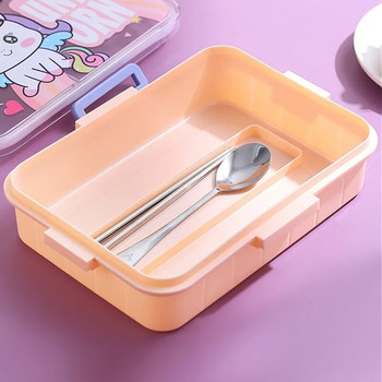 800ml Cartoon Stainless Steel 304 Lunch Box with Spoon Kids-Proof Bento Box Μαθητικό Σχολείο Γραφείο Δοχείο τροφίμων