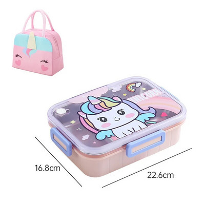 800ml Cartoon Stainless Steel 304 Lunch Box with Spoon Kids-Proof Bento Box Μαθητικό Σχολείο Γραφείο Δοχείο τροφίμων