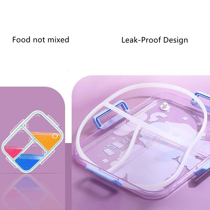 800ml Cartoon Stainless Steel 304 Lunch Box with Spoon Kids-Proof Bento Box Μαθητικό Σχολείο Γραφείο Δοχείο τροφίμων