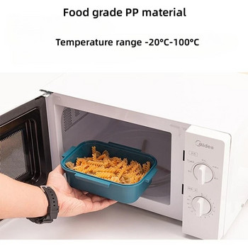 Преносима запечатана кутия за обяд 2-степенна решетъчна микровълнова печка Налично отопление Контейнери за храна за студентски служители с вилици Лъжици