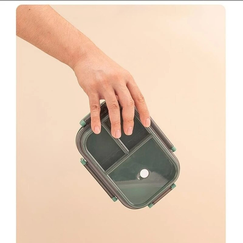 Pārnēsājama aizzīmogota pusdienu kaste ar 2 līmeņu režģa mikroviļņu krāsni Pieejama apkure Studentu biroja darbiniekiem Augļu pārtikas trauki ar dakšām karotes