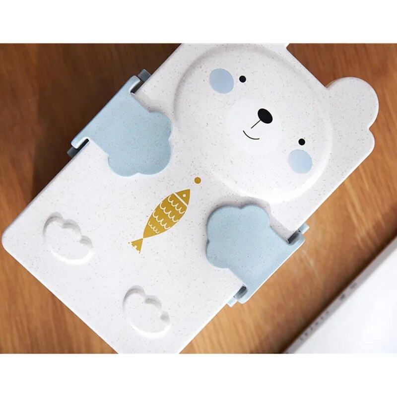 Χαριτωμένο Bento Lunch Box Kawaii για Παιδιά Παιδιά Σχολείου Ιαπωνικού στυλ Νηπιαγωγείο Παιδικό Ψωμί σάντουιτς Κουτί τροφίμων Πλαστικό