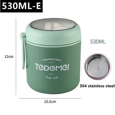 710/530 ml Termo staklenka za hranu Izolirana šalica za juhu Termos posude Kutija za ručak od nehrđajućeg čelika Termo čuvanje topline za školsku djecu