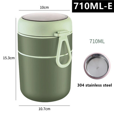 710/530 ml Termo staklenka za hranu Izolirana šalica za juhu Termos posude Kutija za ručak od nehrđajućeg čelika Termo čuvanje topline za školsku djecu
