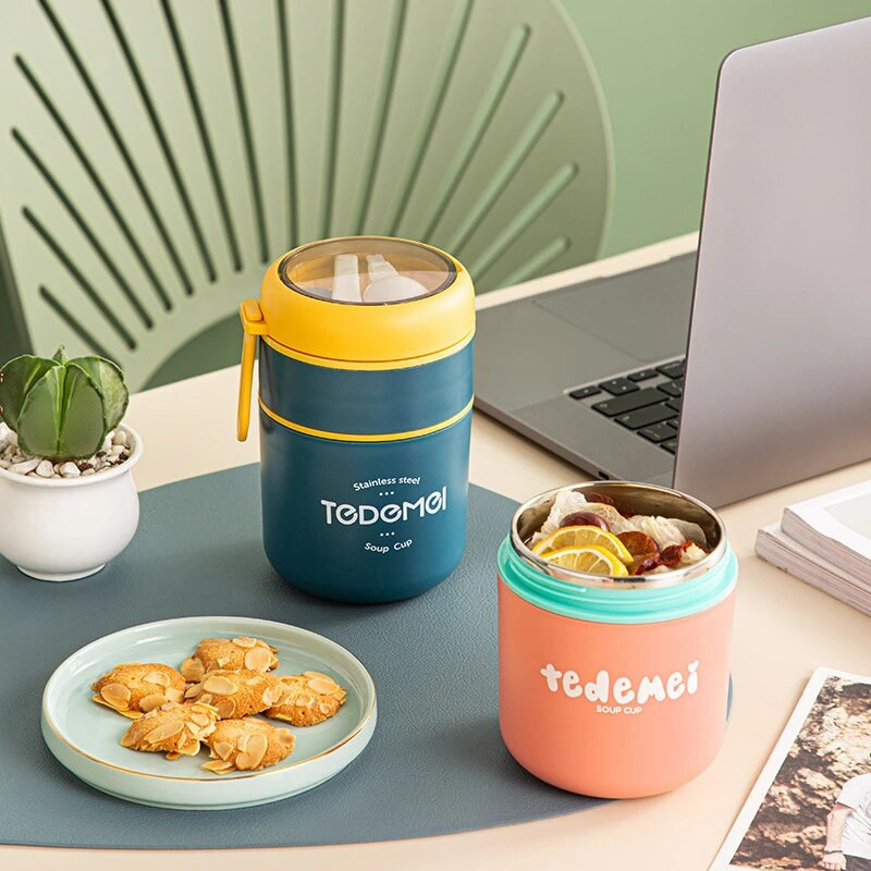 710/530 ml Termo staklenka za hranu Izolirana šalica za juhu Termos posude Kutija za ručak od nehrđajućeg čelika Termo čuvanje topline za školsku djecu