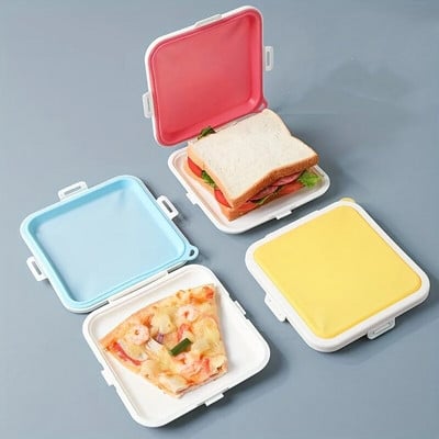 Πλαστικό Sandwich Lunch Box Μεγάλης Χωρητικότητας με Καπάκι - Ιδανικό για υπαίθρια πικνίκ και ζέσταμα γευμάτων!