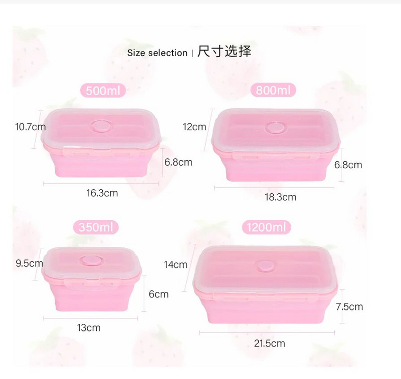 500 ml silikonska posuda za hranu, sklopiva prijenosna zdjela, sklopiva posuda za pohranu hrane Kutija za ručak