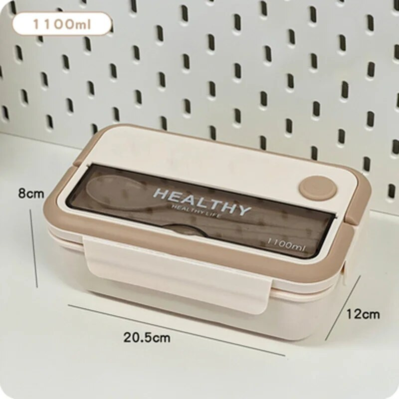 Sektsiooniline lõunakarp plastikust kaasaskantav lõunakast õpilastele kontori Bento Box mikrolaineahjus toidunõud pulkade ja lusikaga