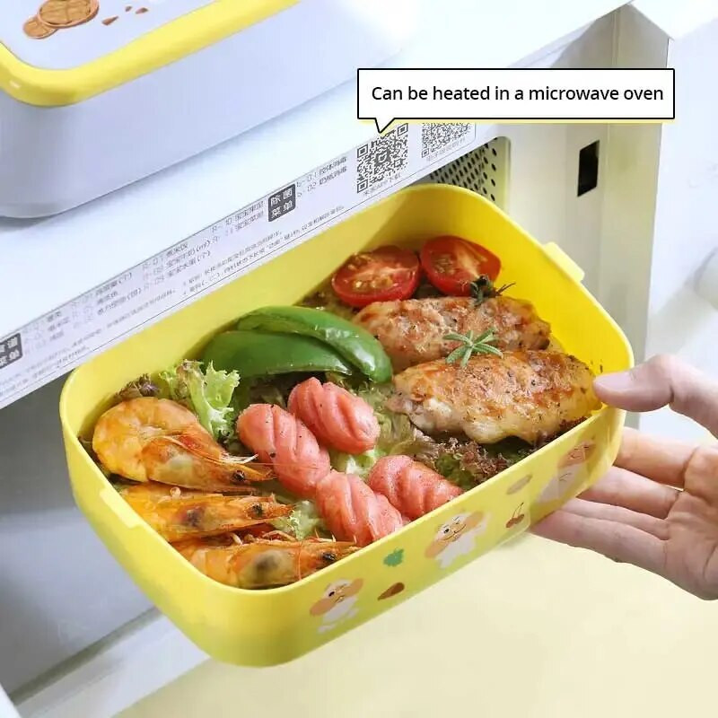 1 gab. Divslāņu krāsaina augļu pusdienu kaste, liela ietilpība, pārnēsājama Bento kaste bērniem pusaudžiem un darbiniekiem skolas ēdnīcā