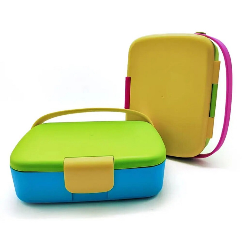 Nodalījuma pusdienu kaste Svaigi glabāšana ar rokturi Bento Box Pārnēsājama pusdienu kaste
