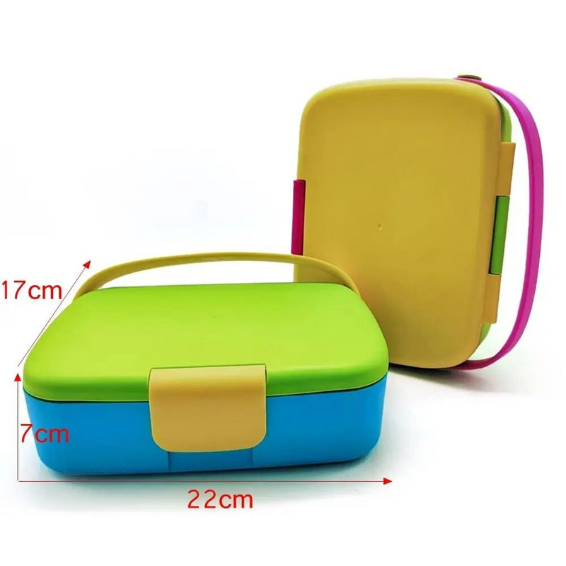 Nodalījuma pusdienu kaste Svaigi glabāšana ar rokturi Bento Box Pārnēsājama pusdienu kaste