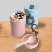 Spremnik za hranu Kutija za juhu Zatvorena ekološki prihvatljiva pšenična slama 330 ml Šalica za doručak Prijenosna dječja kutija za ručak Bento kutija za pripremu obroka