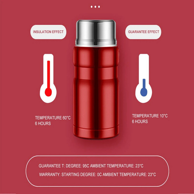 Izoliacinė pietų dėžutės sriuba su šaukštu nerūdijančio plieno indeliais termopuodelis termo puodelis 500 ml 750 ml vakuuminės kolbos Thermosbeker