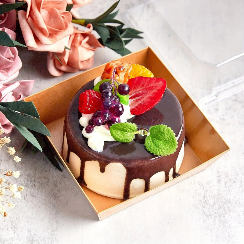 25 tk läbipaistvate kaantega vorstikarbid, õlikindel jõupaber, magustoidukarbid, toidukonteinerid, toiduainete säilitamiseks, 4 tolli, pruun