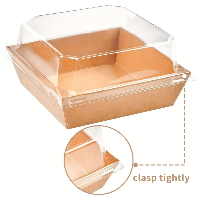 25 tk läbipaistvate kaantega vorstikarbid, õlikindel jõupaber, magustoidukarbid, toidukonteinerid, toiduainete säilitamiseks, 4 tolli, pruun