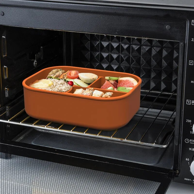 Silikoonist lõunakarp mikrolaineahju kuumutamine krõbedamaks säilituskastiga kaasaskantav võrega suletud lõunakarp Bento-karp Väldib lõhnade tekkimist toidu lõunakarp