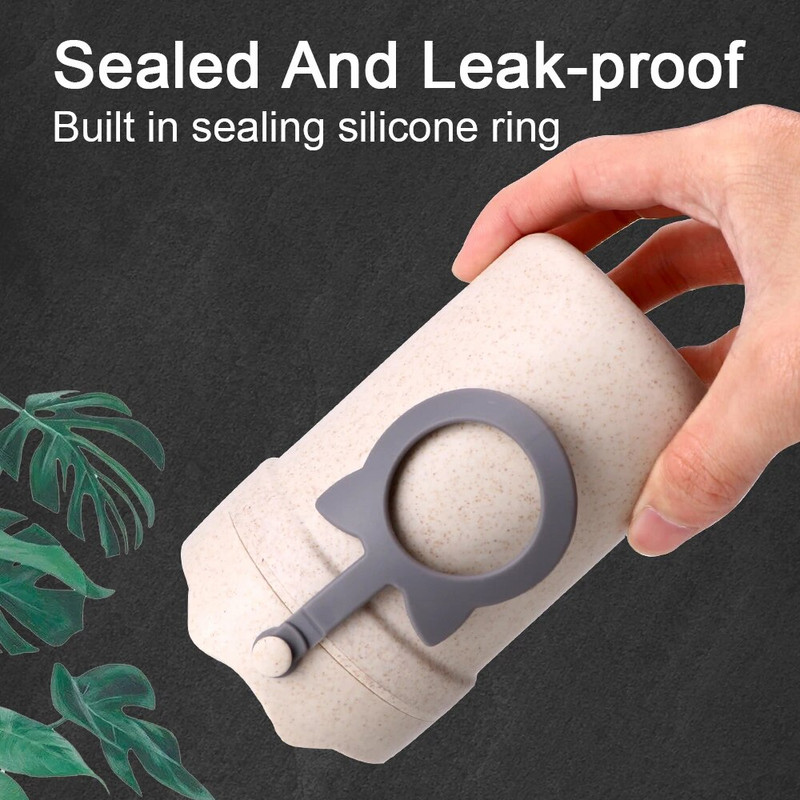 Nisuõlgedest supikarp, suletud 330 ml hommikusöögi tassi einevalmistus Bento Box keskkonnasõbralik kaasaskantav laste lõunakarp Lekkekindel