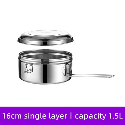 304 Nerūsējošā tērauda apaļa pusdienu kaste Lielas ietilpības 2 slāņu Bento kaste Atsevišķas kastes Necaurlaidīga piknika kaste skolēnu ēdnīcai