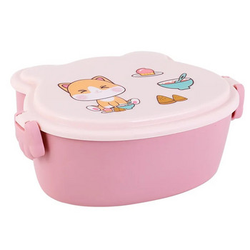 Кутия за обяд за деца Момичета Двуслойна с отделения Bento Lunchbox Училищно дете Непропускливи Кутии за храна за деца Нови