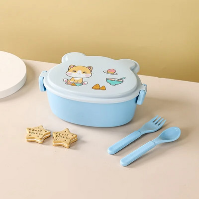 Pusdienu kaste bērniem, meitenēm, divslāņu ar nodalījumiem Bento pusdienu kaste skolai bērniem, necaurlaidīgas bērnu pārtikas uzkodu kastes Jaunums