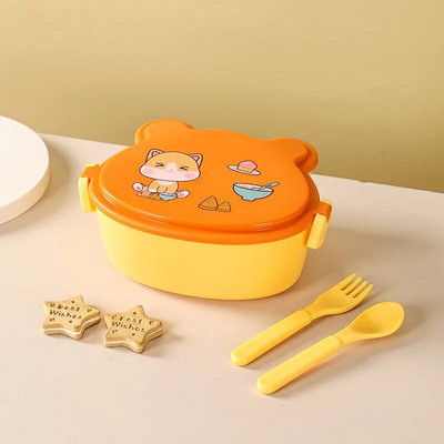 Pusdienu kaste bērniem, meitenēm, divslāņu ar nodalījumiem Bento pusdienu kaste skolai bērniem, necaurlaidīgas bērnu pārtikas uzkodu kastes Jaunums